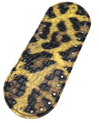 Angel Çanta Aksesuar Suni Deri Parlak Leopar 20x8 cm Oval Çanta Tabanı - 1