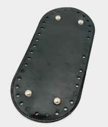 Angel Çanta Aksesuar Suni Deri Siyah Renk 25X12 cm Oval Çanta Tabanı (Gümüş Aparatlı) - Angel Çanta Aksesuar