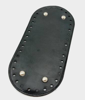 Angel Çanta Aksesuar Suni Deri Siyah Renk 25X12 cm Oval Çanta Tabanı (Gümüş Aparatlı) - 1