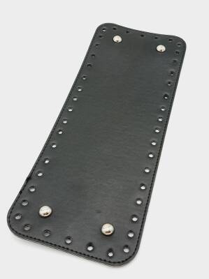 Angel Çanta Aksesuar Suni Deri Siyah Renk 30X12 cm Dikdörtgen Çanta Tabanı (Gümüş Aparatlı) - 1