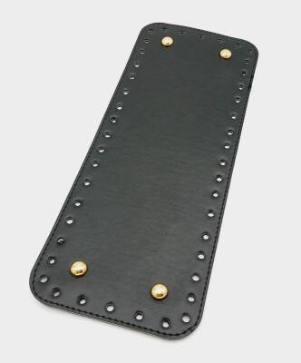 Angel Çanta Aksesuar Suni Deri Siyah Renk 30X12 cm Dikdörtgen Çanta Tabanı (Light Gold Aparatlı) - 1