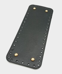 Angel Çanta Aksesuar Suni Deri Siyah Renk 30X12 cm Dikdörtgen Çanta Tabanı (Light Gold Aparatlı) - Angel Çanta Aksesuar