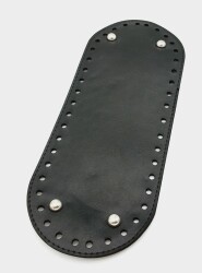 Angel Çanta Aksesuar Suni Deri Siyah Renk 30X12 cm Oval Çanta Tabanı (Gümüş Aparatlı) - Angel Çanta Aksesuar