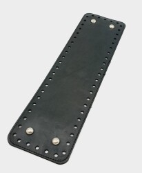 Angel Çanta Aksesuar Suni Deri Siyah Renk 35X10 cm Dikdörtgen Çanta Tabanı (Gümüş Aparatlı) - Angel Çanta Aksesuar