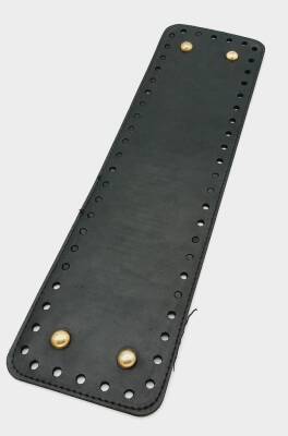 Angel Çanta Aksesuar Suni Deri Siyah Renk 35X10 cm Dikdörtgen Çanta Tabanı (Light Gold Aparatlı) - 1