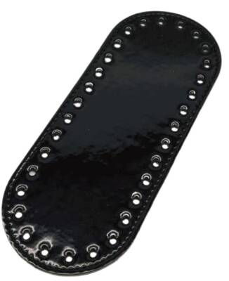 Angel Çanta Aksesuar Suni Deri Siyah Rugan 20x8 cm Oval Çanta Tabanı - 1