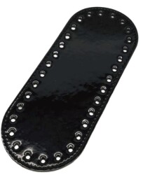 Angel Çanta Aksesuar Suni Deri Siyah Rugan 20x8 cm Oval Çanta Tabanı - Angel Çanta Aksesuar