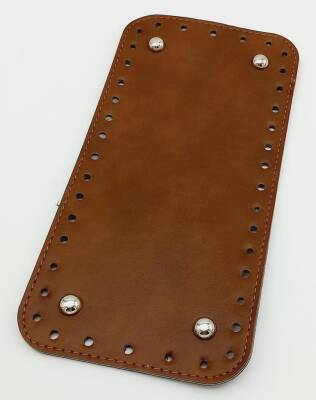 Angel Çanta Aksesuar Suni Deri Taba Renk 25X12 cm Dikdörtgen Çanta Tabanı (Gümüş Aparatlı) - 1