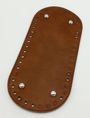 Angel Çanta Aksesuar Suni Deri Taba Renk 25X12 cm Oval Çanta Tabanı (Gümüş Aparatlı) - 1