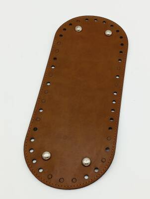Angel Çanta Aksesuar Suni Deri Taba Renk 30X12 cm Oval Çanta Tabanı (Gümüş Aparatlı) - 1