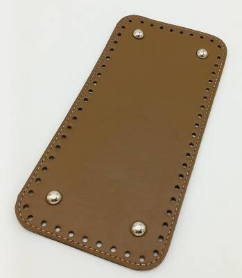 Angel Çanta Aksesuar Suni Deri Vizon Renk 25X12 cm Dikdörtgen Çanta Tabanı (Gümüş Aparatlı) - 1