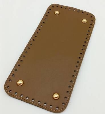 Angel Çanta Aksesuar Suni Deri Vizon Renk 25X12 cm Dikdörtgen Çanta Tabanı (Light Gold Aparatlı) - 1