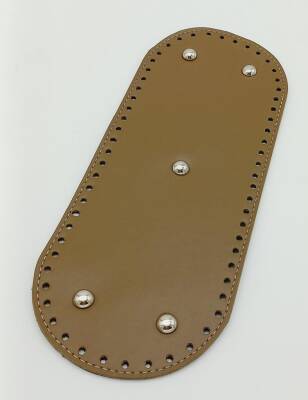 Angel Çanta Aksesuar Suni Deri Vizon Renk 30X12 cm Oval Çanta Tabanı (Gümüş Aparatlı) - 1
