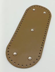 Angel Çanta Aksesuar Suni Deri Vizon Renk 30X12 cm Oval Çanta Tabanı (Gümüş Aparatlı) - Angel Çanta Aksesuar