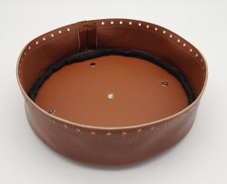 Angel Çanta Aksesuar Taba Suni Deri 22 cm Yuvarlak Yüksek Çanta Tabanı Gümüş Metalli - Angel Çanta Aksesuar