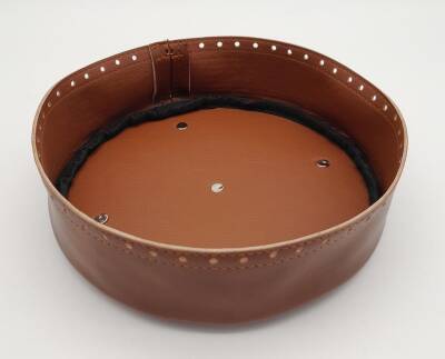 Angel Çanta Aksesuar Taba Suni Deri 22 cm Yuvarlak Yüksek Çanta Tabanı Gümüş Metalli - 1