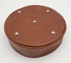 Angel Çanta Aksesuar Taba Suni Deri 22 cm Yuvarlak Yüksek Çanta Tabanı Gümüş Metalli - 3