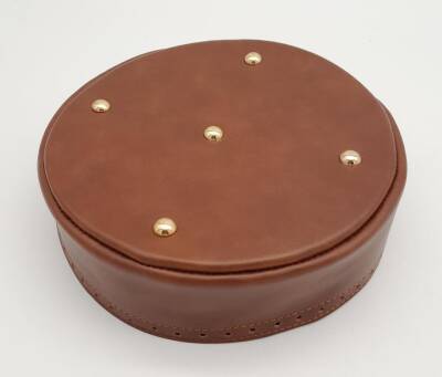 Angel Çanta Aksesuar Taba Suni Deri 22 cm Yuvarlak Yüksek Çanta Tabanı Light Gold Metalli - 3