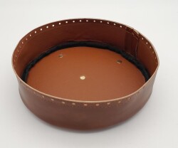 Angel Çanta Aksesuar Taba Suni Deri 22 cm Yuvarlak Yüksek Çanta Tabanı Light Gold Metalli - Angel Çanta Aksesuar