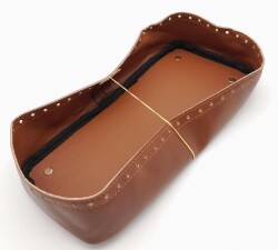 Angel Çanta Aksesuar Taba Suni Deri 28x13 cm Yüksek Çanta Tabanı Light Gold Metalli - 2