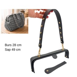 Angel Çanta Aksesuar 28 Cm Lüks Model Çanta Seti Gri Light Gold Metalli - Angel Çanta Aksesuar
