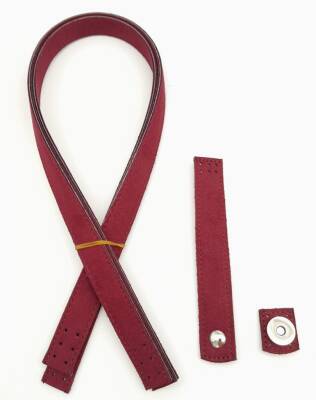 Angel Çanta Aksesuar Bordo 70X2 Cm Nubuk Süet Çift Saplı İnce Kapaklı Takım Gümüş Metal - 1
