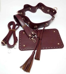 Angel Çanta Aksesuar Bordo Renk Torba Çanta Seti - Angel Çanta Aksesuar