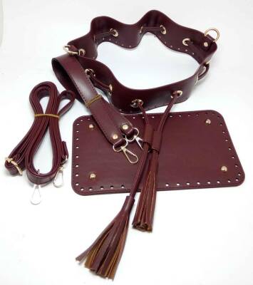 Angel Çanta Aksesuar Bordo Renk Torba Çanta Seti - 1