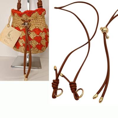 Angel Çanta Aksesuar Düğüm Model Büzgülü Çanta Seti Taba - 1