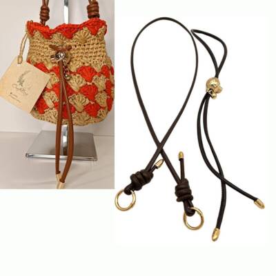 Angel Çanta Aksesuar Düğüm Model Büzgülü Çanta Seti Koyu Kahve - 1