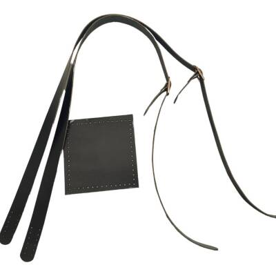 Angel Çanta Aksesuar Gerçek Deri Cepli Ayarlanabilir Çift Saplı Çanta Seti Siyah Renk Light Gold Metalli - 5