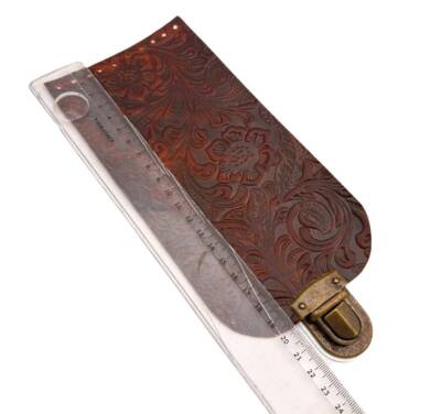 Angel Çanta Aksesuar Gerçek Deri Çiçek Desenli Kapak ve Sap Seti Antik Metalli - 2