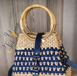 Angel Çanta Aksesuar Gerçek Deri Foryouu Model Çanta Deri Seti Lacivert Renk Light Gold Metalli - 5