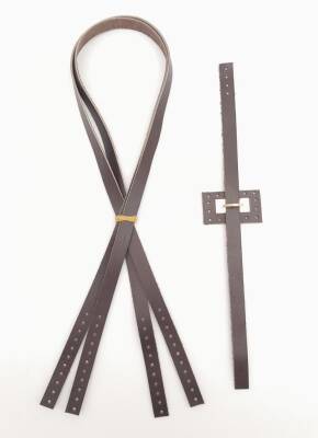 Angel Çanta Aksesuar Gerçek Deri Köprü Kilitli Çanta Seti Koyu Kahverengi Light Gold Metalli - 4