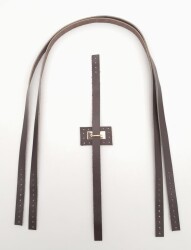 Angel Çanta Aksesuar Gerçek Deri Köprü Kilitli Çanta Seti Koyu Kahverengi Light Gold Metalli - 2