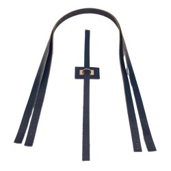 Angel Çanta Aksesuar Gerçek Deri Köprü Kilitli Çanta Seti Lacivert Renk Light Gold Metalli - 3