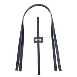 Angel Çanta Aksesuar Gerçek Deri Köprü Kilitli Çanta Seti Lacivert Renk Light Gold Metalli - 2