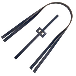 Angel Çanta Aksesuar Gerçek Deri Köprü Kilitli Çanta Seti Lacivert Renk Light Gold Metalli - 4