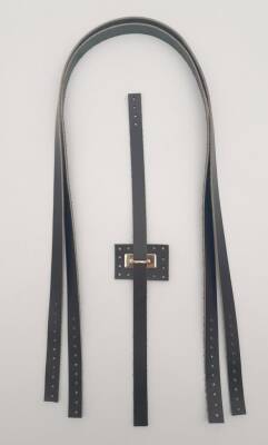 Angel Çanta Aksesuar Gerçek Deri Köprü Kilitli Çanta Seti Siyah Renk Light Gold Metalli - 2