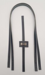 Angel Çanta Aksesuar Gerçek Deri Köprü Kilitli Çanta Seti Siyah Renk Light Gold Metalli - 2