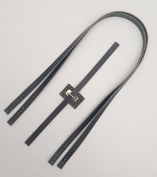 Angel Çanta Aksesuar Gerçek Deri Köprü Kilitli Çanta Seti Siyah Renk Light Gold Metalli - 3