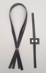 Angel Çanta Aksesuar Gerçek Deri Köprü Kilitli Çanta Seti Siyah Renk Light Gold Metalli - 4