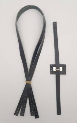 Angel Çanta Aksesuar Gerçek Deri Köprü Kilitli Çanta Seti Siyah Renk Light Gold Metalli - 4