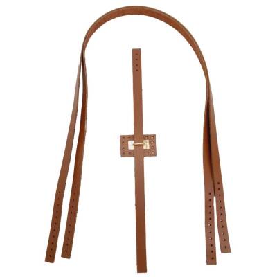 Angel Çanta Aksesuar Gerçek Deri Köprü Kilitli Çanta Seti Sütlü Kahve Renk Light Gold Metalli - 2