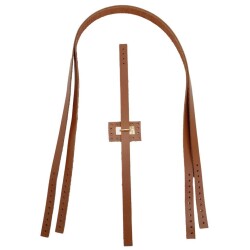 Angel Çanta Aksesuar Gerçek Deri Köprü Kilitli Çanta Seti Sütlü Kahve Renk Light Gold Metalli - 2