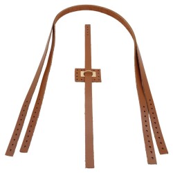 Angel Çanta Aksesuar Gerçek Deri Köprü Kilitli Çanta Seti Sütlü Kahve Renk Light Gold Metalli - 4