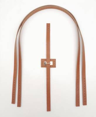 Angel Çanta Aksesuar Gerçek Deri Köprü Kilitli Çanta Seti Taba Renk Light Gold Metalli - 2