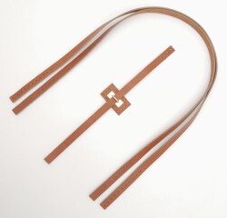 Angel Çanta Aksesuar Gerçek Deri Köprü Kilitli Çanta Seti Taba Renk Light Gold Metalli - 3