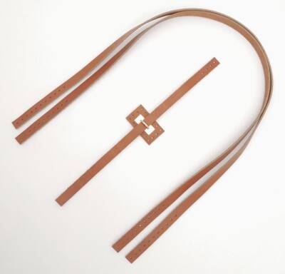 Angel Çanta Aksesuar Gerçek Deri Köprü Kilitli Çanta Seti Taba Renk Light Gold Metalli - 3