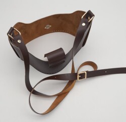 Angel Çanta Aksesuar Kahverengi Suni Deri 120x2 cm Çanta Saplı Deri Seti Light Gold Metalli - 4